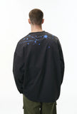 American Splatter Color Block Long Sleeve T-Shirt