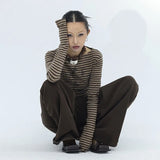Vintage Grunge Striped Tattoo Print T-Shirt
