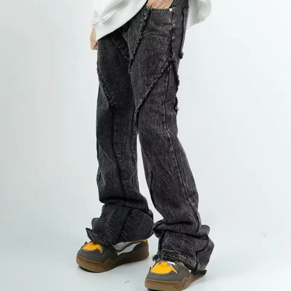 Cyber Washed Black Baggy Stacked Jeans