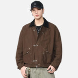 Vintage Metal Buckle Loose Bomber Jacket