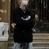 Gothic Streetwear Jacquard Long Sleeve Sweater