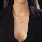 Gold Envelope Pendant Necklace