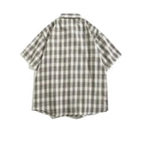 Vintage Plaid Print Short Sleeve Shirt