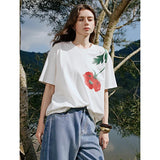 Versatile Lyocell Velvet Printed T-Shirt