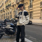 Y2K Retro Jacquard Portrait Sweater