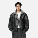 Effortless Warm Fleece Lined Leather Jacket