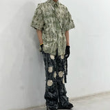 Summer Patchwork Tassel Short Sleeve Shirt