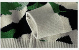 Streetwear Camouflage Zipper Knit Cardigan