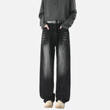 Streetwear Black Washed Baggy Denim Jeans