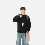 Contrast Color Raglan Crew Neck Sweatshirt