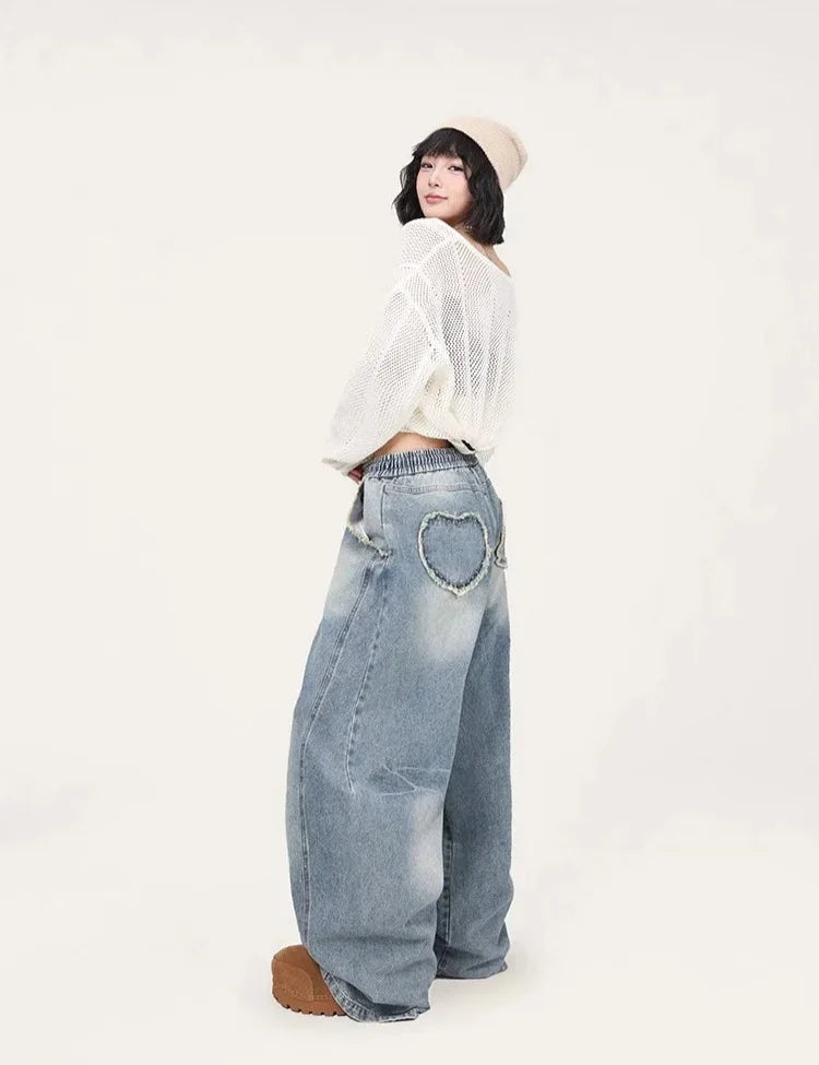 Blue Jazz Frayed Denim Long Jeans