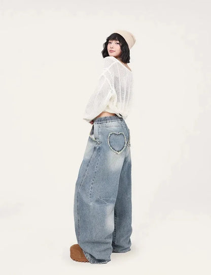 Blue Jazz Frayed Denim Long Jeans