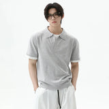 Cleanfit Lapel Contrast Color Casual Polo T-Shirt