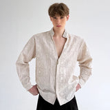 Luxury Pearl Patchwork Long Sleeve Shirt