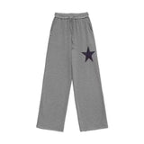 Wide Leg Star Print Japanese Style Sweatpants