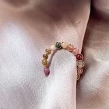 Colorful Natural Stone Open Ring