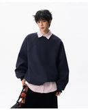 Solid Color Minimalist Round Neck Sweatshirt