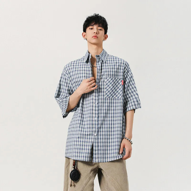 Men's Cool Stylish Plaid Short Sleeve Shirt