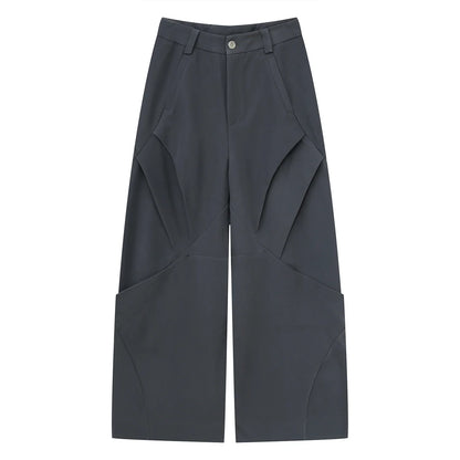 Diamond Patchwork Pleated Casual Pants