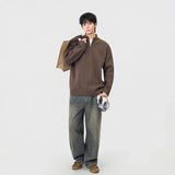 Essential Solid Color Mock Neck Jumper Sweater