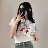 Cute Bow Print Fairy Graphic T-Shirt