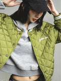 Retro Green Diamond Quilted Padded Jacket