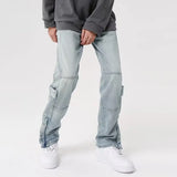 Y2K Streetwear Vintage Cyber Blue Baggy Jeans