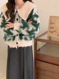 Premium Y2K Leopard Print Knitted Cardigan