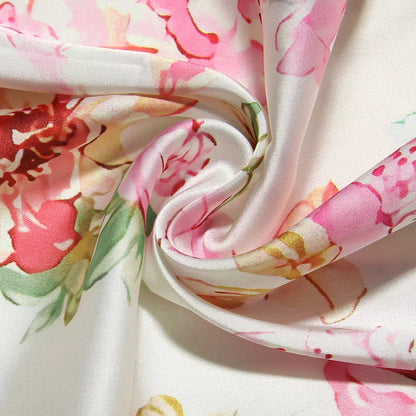 Satin Floral Pencil Maxi Dress