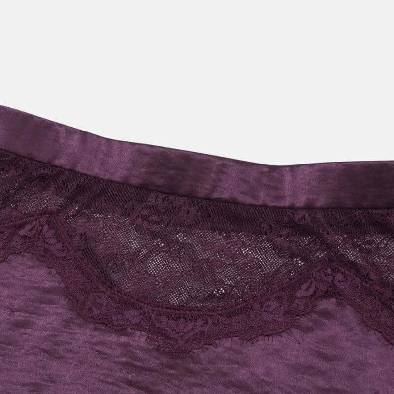 Satin Halter Top & Lace Skirt Two Piece Set