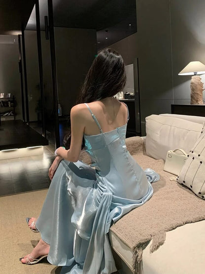 Satin Tiered Maxi Dress