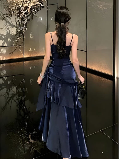Satin Tiered Maxi Dress