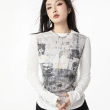 Y2K Korean Graphic Print T-Shirt