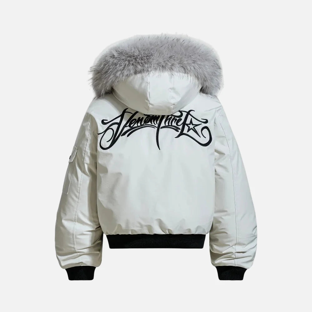 Insulated Fur Hooded Windbreaker Jacket
