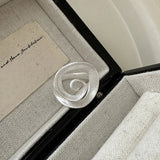 Matte Swirl Spiral Geometric Adjustable Ring