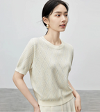Soft Knit Argyle Round Neck T-shirt