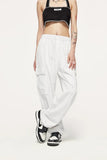 Elastic-waist Solid Cargo Pants