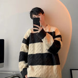 Streetwear Cozy Striped Casual Knitwear Sweater