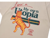 Living In My Own Utopia Tiger Print T-shirt