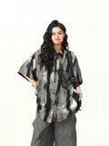 Stylish Lapel Tie Dye Gradient Shirt