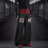 Marled New Double Layer Splicing Jeans