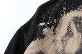Oversized Pink & Black Distressed Jumper Sweater