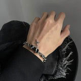 Black Zircon Star Titanium Bracelet
