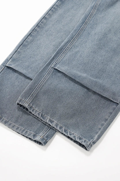 Vintage Distressed With Scarf Washed Denim Jeans