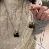 Luxury Beaded Stone Pendant Necklace