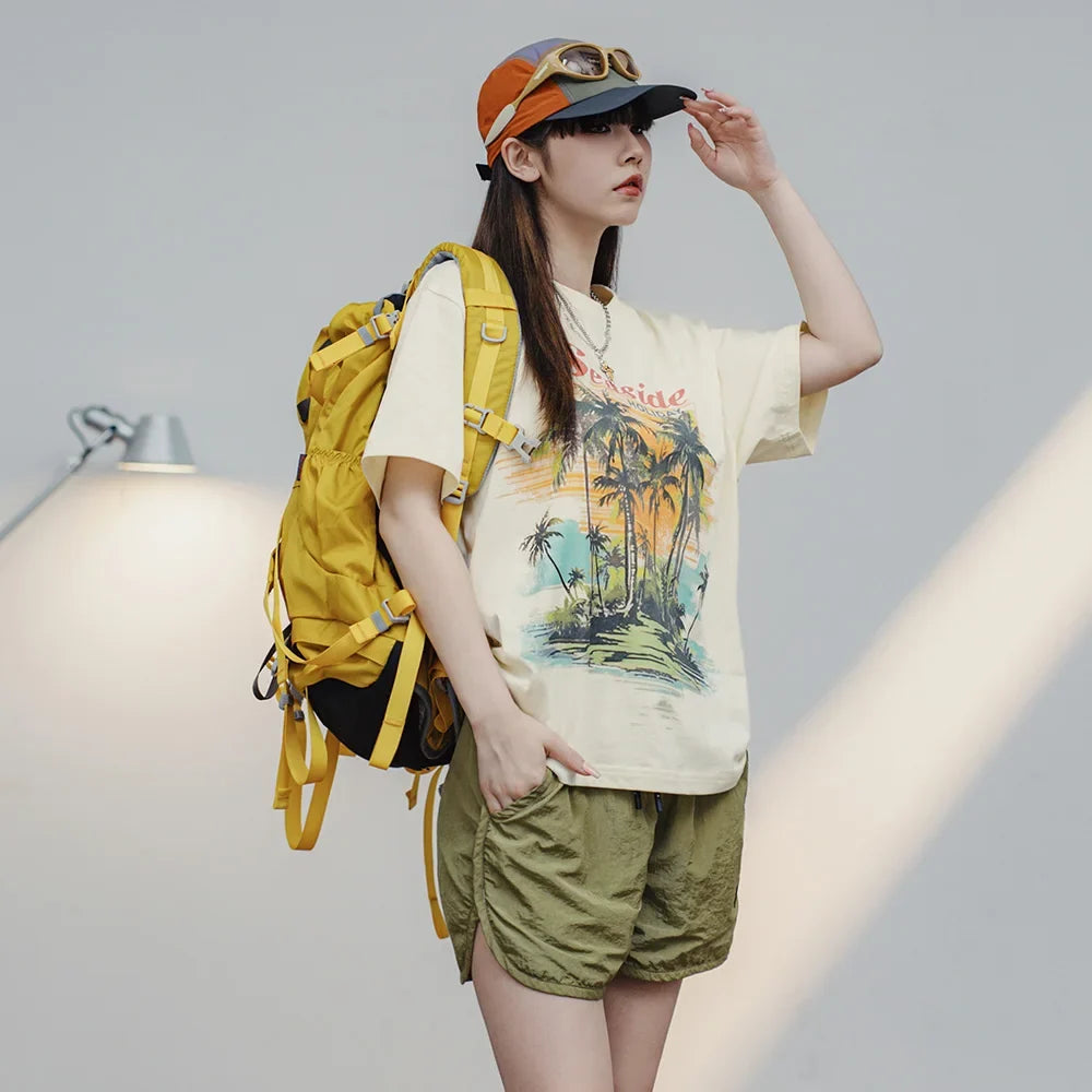 Comfortable Coconut Print Short Sleeve T-Shirt