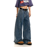 Effortless Y2K Blue Wide Leg Denim Jeans