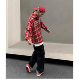 Investment Piece Retro Plaid Hip Hop Long Sleeve Shirt