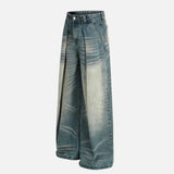 Vintage Distressed Ripped Wide Leg Jeans