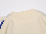 Y2K Easy Care Distressed Patchwork Knit Sweater